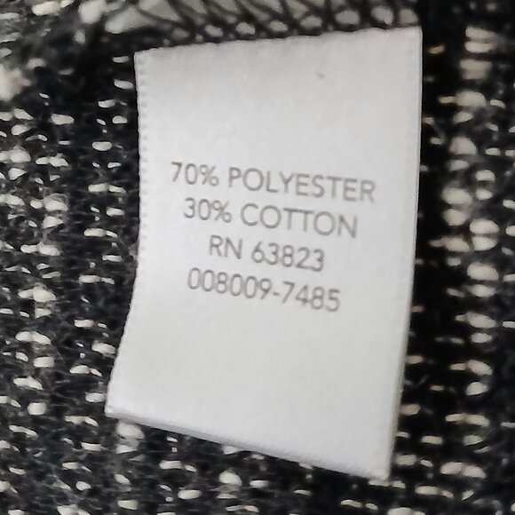 Christopher & Banks Knit Jacket Blazer M White Black Marled Open Front Pockets - Picture 8 of 9